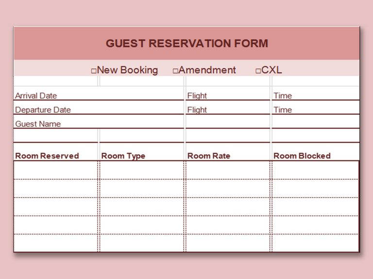 Pengertian Dan Contoh Reservation Form Hotel [Lengkap]